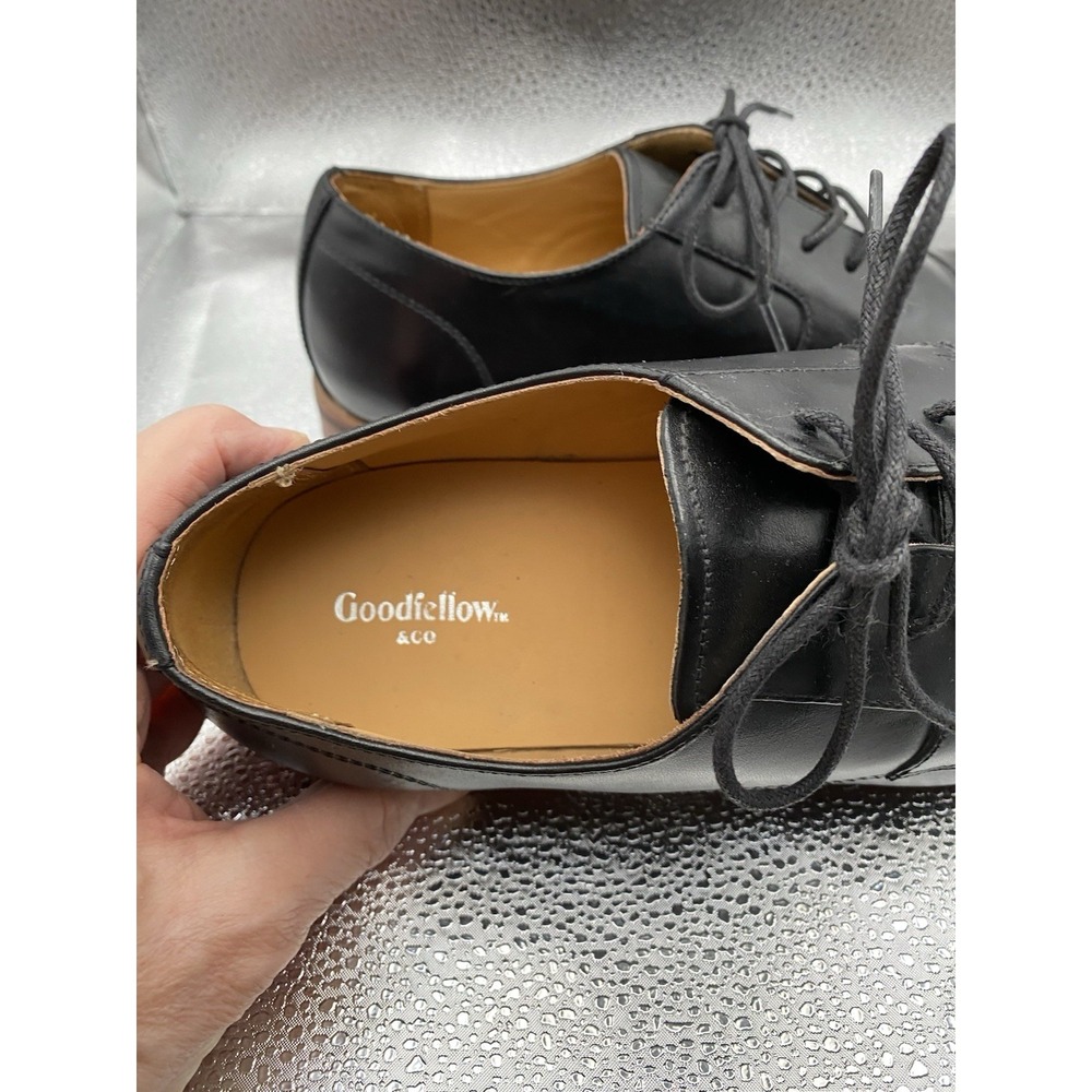 Goodfellow & Co Men's Black Leather Oxford Cap Toe Lace-Up Dress Shoes Size 9.5 - Picture 3 of 6